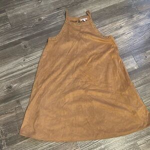 Camel suede fall dress